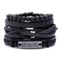 Wholesale Fashion Leather Jewelry Handmade Woven Beaded Bracelets Bangle Hot Selling Letter Bracelet for Men and Women