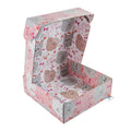 China Luxury Custom Rigid Cardboard Design logo pink Flowers Packaging High Standard Tshirt Shipping Boxes