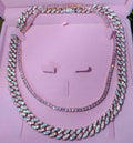 Hot Selling Genuine Diamond Cut 8mm Cubic Zircon Jewelry Chain Necklace Iced Out Bling Bling Tennis Chain Necklace for Men Women