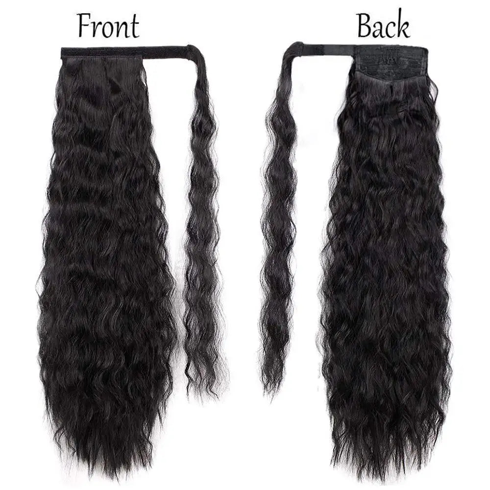 Wholesale 22in Synthetic Hair Natural Afro Long Puff Ponytails Clip in Wrap Around Ponytails Wig Extension for Black Women