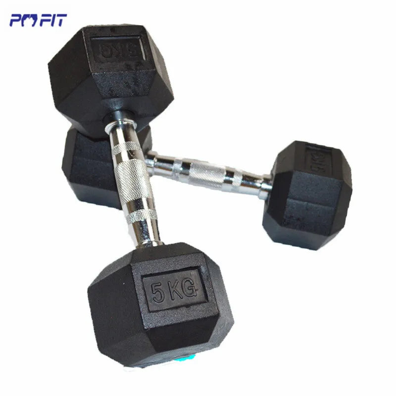Gym Fitness Mancuernas De Pesas 50lb 60lb Dumbbell Set De Mancuernas Rubber Coated 5kg Hex Dumbbell