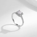 925 Sterling Silver Anniversary Gift Luxury Fine Jewelry Exquisite Princess Cut Zircon Rings Romantic Wedding Bands for Women