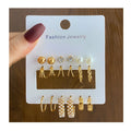 VKME 9Pcs/Set Fashion Pearl Rhinestone Earrings Multi-claw Earrings Set for Women Jewelry Wholesale