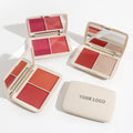 Custom 2 Colors Face Makeup Blush and Highlight Palette Long Lasting Cheek Is Red High Pigment Private Label 2 Tone Blush