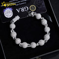 Hip Hop Jewelry 925 Silver Fashion 10MM Iced Out Diamond Moissanite Bead Ball Bracelet