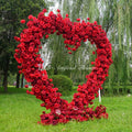 Heart Shaped Arch Flowers With Red Roses for Wedding Floral Arrangements
