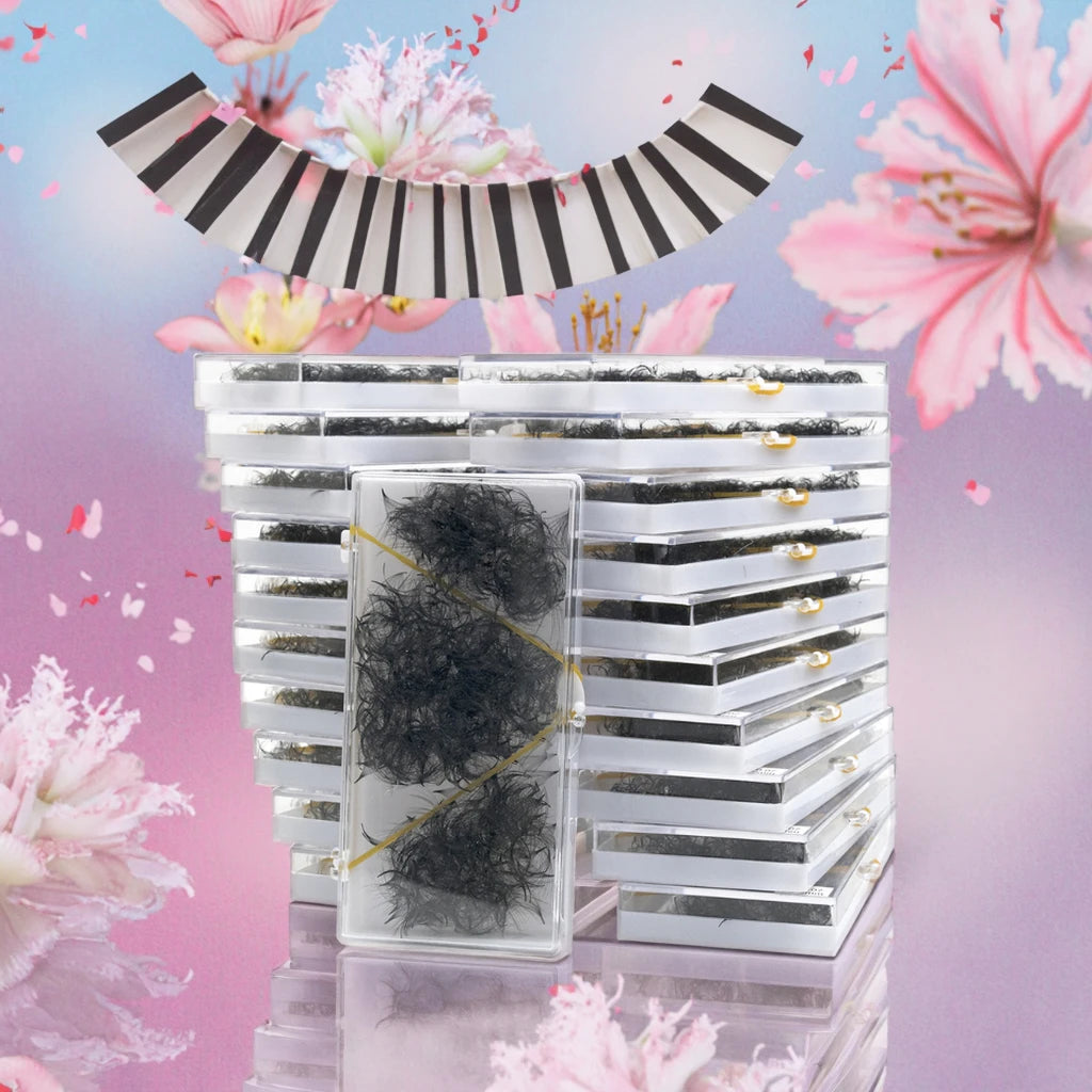 5D Premade Volume Fan Eyelash Extension Stock 10mm Long Stem  0.05 0.07 C D CC Loose 8-17mm Handmade DIY Lashes