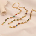 Stainless Steel Zircon Link Bracelet Jewelry Designer Inspired Colorful Zircon Bracelet Bracelets Bangles