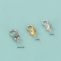 925 Sterling Silver Cup Pearl Bails Pin Pendants Metal Pinch Bails for Half Drilled Beads Charm Pendants Jewelry Finding