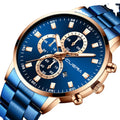 CUENA 889 Men Watch Luxury Fashion Calendar Sports Stainless Steel Strap Casual Quartz Wrist Watch for Men's Montre Homme