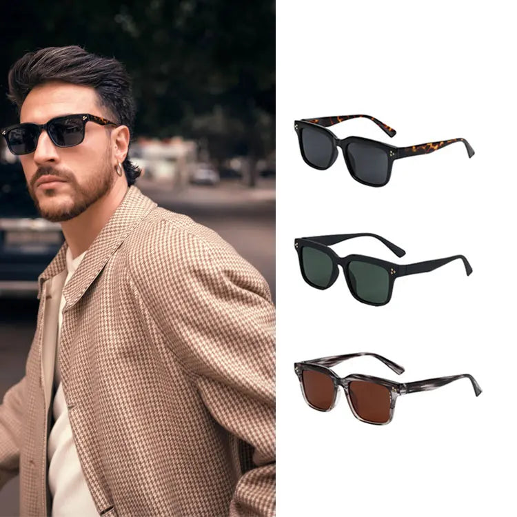 Fashion New Style Thick Frame Polarized Shades Sunglasses 2023 Men Women square Vintage Lentes De Sol