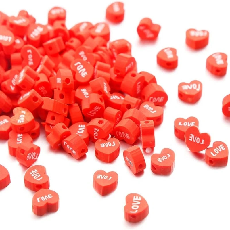 100pcs/pack Smiling Face Candy love Soft Clay Slice Jewelry Making DIY Bracelets Necklaces Earrings Accessories Mixed Color