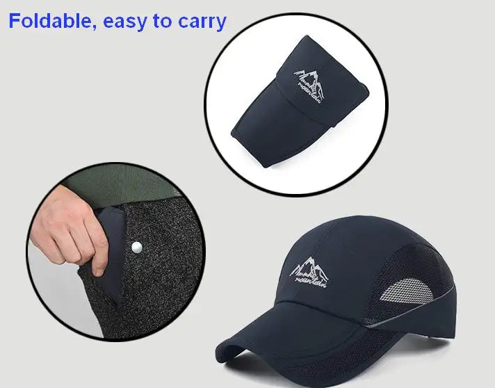 Quick Dry Mesh Back Cooling Sun Hats Golf Cycling Running Fishing Folded Sports Baseball Caps for Men Women