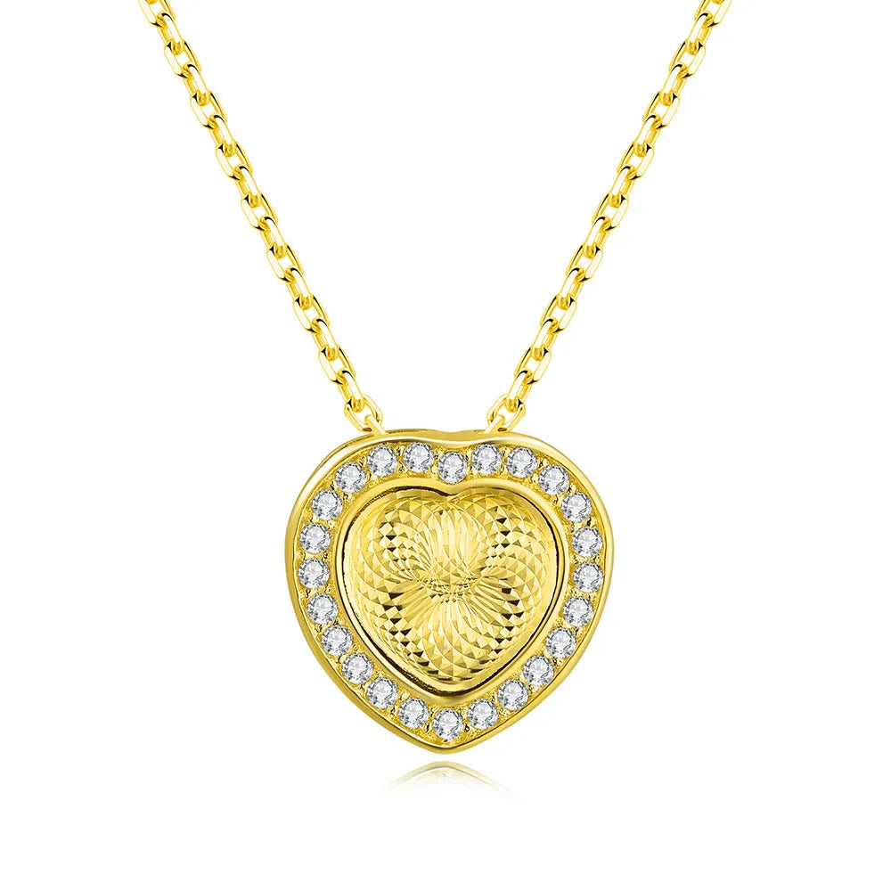 Gold Plated Heart Charm Pendants Silver 925 Pendant for Necklace Silver 925 Jewelry Fine Jewelry Pendants