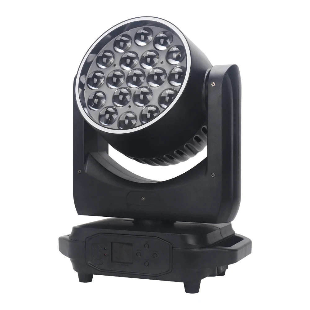 DJ Equipment 19X15W LED Wash Moving Head Lights RGBW Zoom Disco Club Night DMX Stage Light with Strip