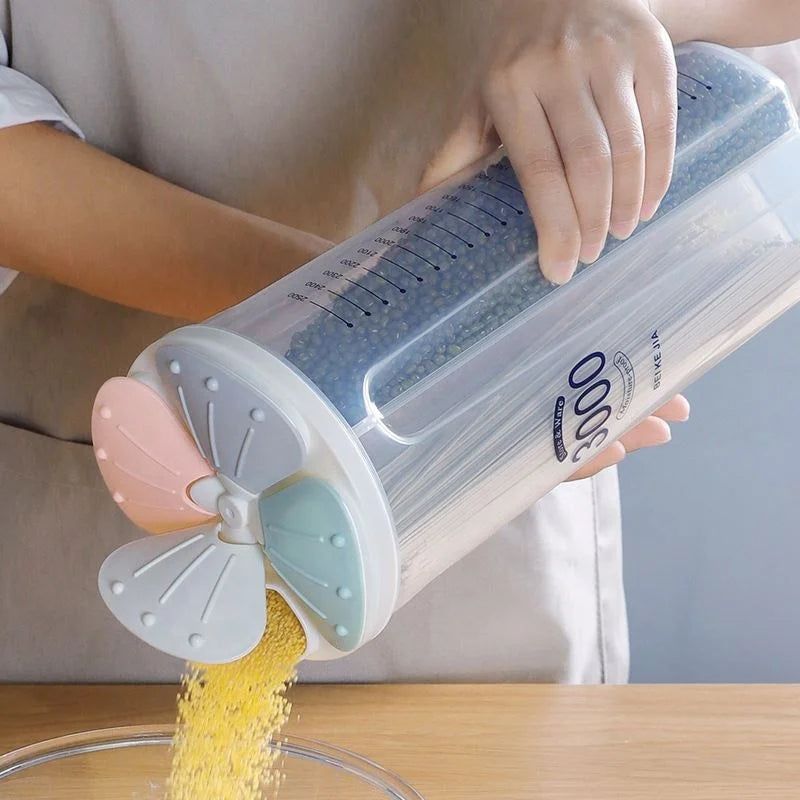 2024 New Fashion Creative Whole Grains Transparent Sealed Jar Kitchen Storage Box With Lid Bean Food Grade Storage Jar Plastic