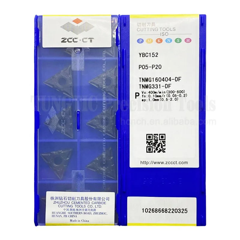 ZCC CT Tnmg Insert TNMG160404-DF DM YBC251 YBC252 Carbide Inserts CNC Turning Tool Machining Stainless Steel Precision Turning