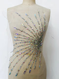 QUEENS GOWN Fashion Good Quality Handmade Beaded  Rhinestone Bodice Beaded Pieces for Dress
