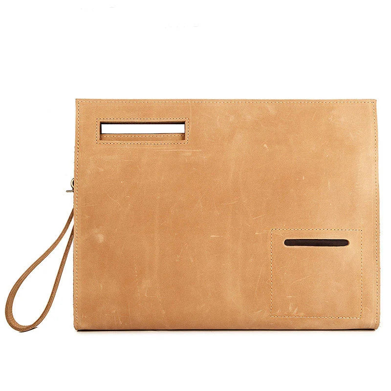 Wholesale Retro Leather Bags for Files Crazy Horse Leather Men's Business Briefcase Small Shoulder Bags for Document Size A4