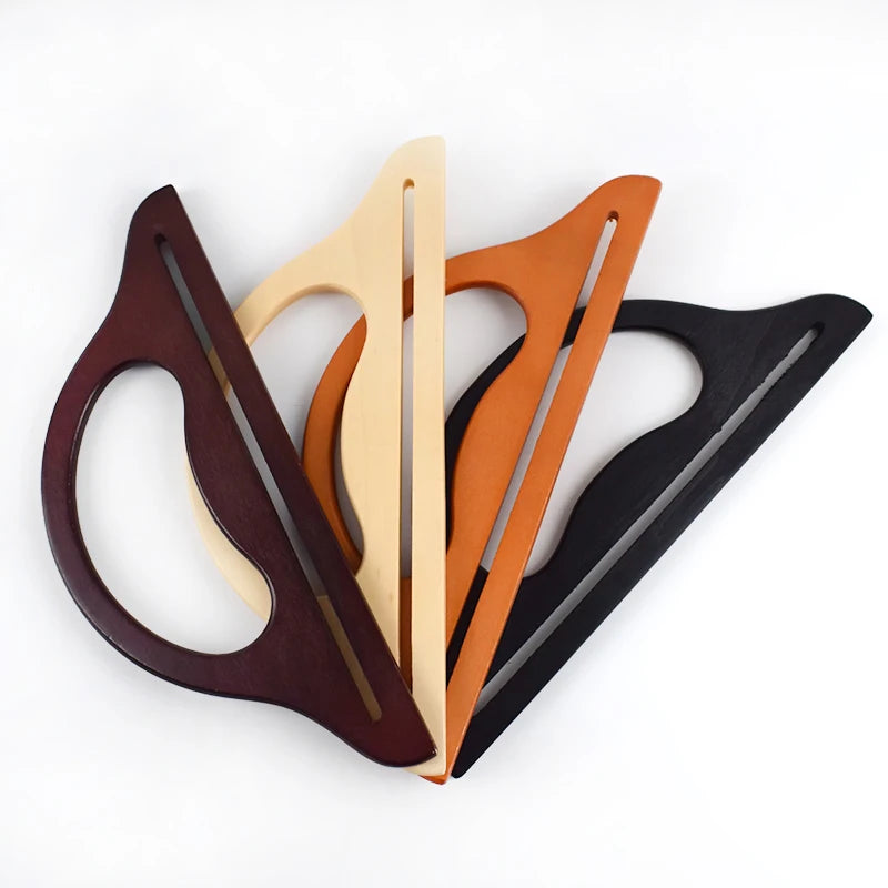 Meetee AP2581 Custom 25/30cm Large Hanger-shaped Wooden Handle Round Purse Wooden Frames Handbag Dinner Bag Handle Diy Accessory