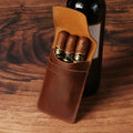 Erliao Luxury Crazy Horse Leather Cigar Storage Bag Retro Cigar Accessories High Grade Cigar Bag for Smoking