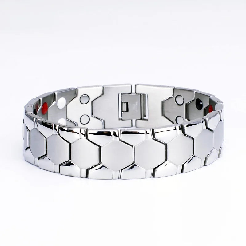Popular Adjustable Titanium Stainless Steel Health Magnetic Energy Bracelet