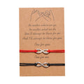 Handmade Silver Plated Copper Alloy Infinity Forever Lover Couple Charm Bracelets Bohemian Style Geometric Design Card Bracelet