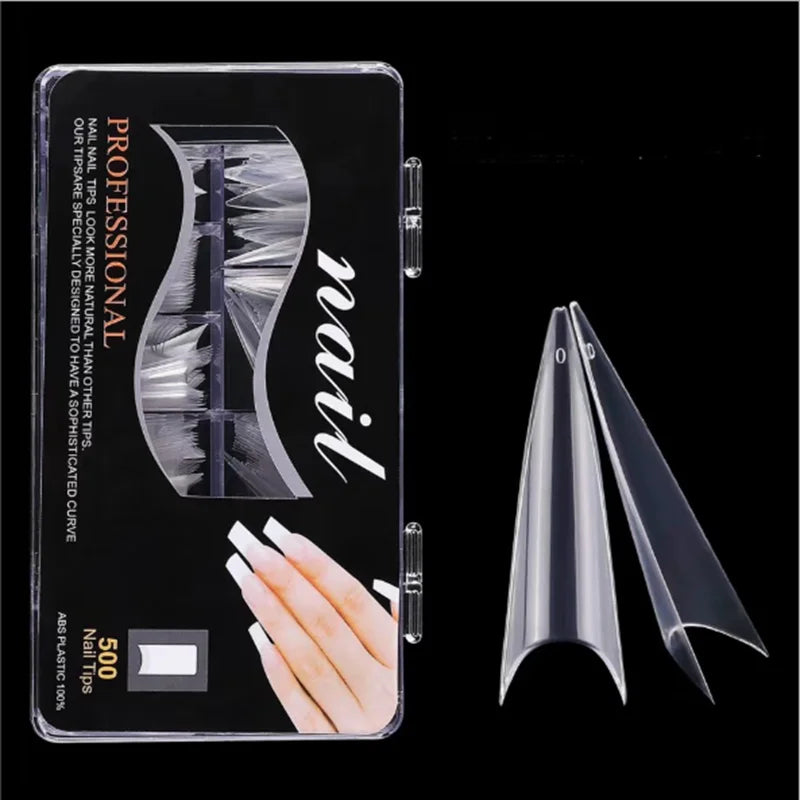 ABS 600pcs Bag Refill Stiletto Coffin square Straight square Nail Tips False Artificial Fingernails Xxl No c Curve Nail Tips