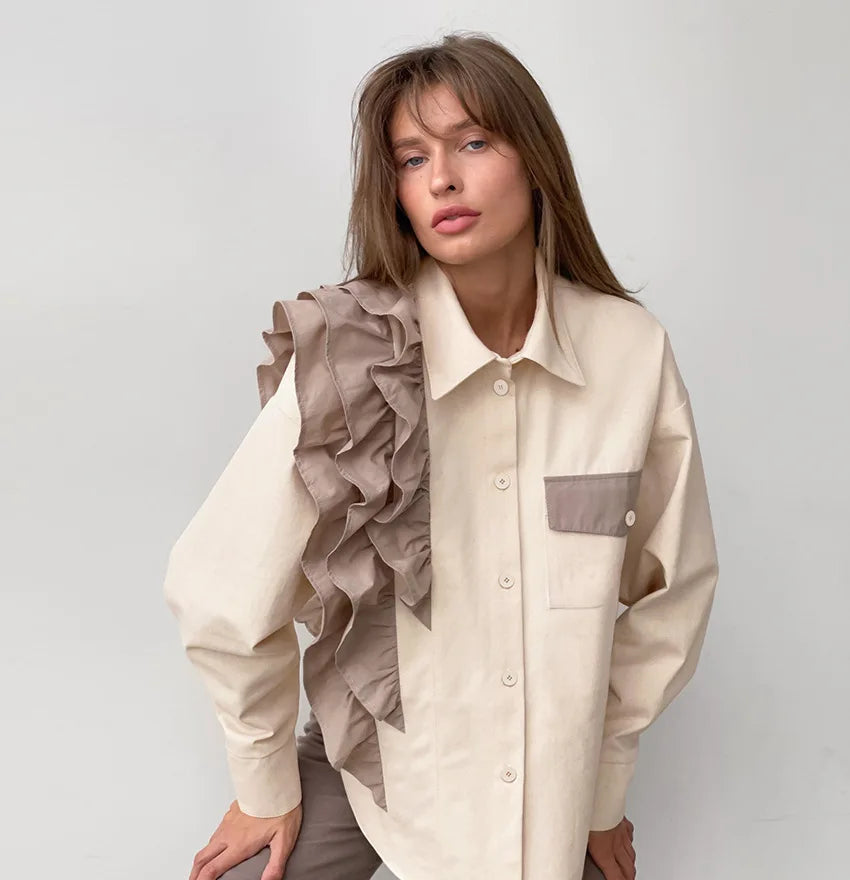 New Arrival Fall Woman Long Sleeve Shirt Fashion Loose Cotton Shirt Casual Blouses
