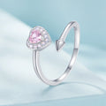Custom Heart Knuckles Engagement Rings Sterling Silver Minimalist 925 Opal Ladies Pink Clip Earrings