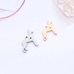 18x18mm Metal Pendant Silver/Gold Jewelry Accessories Finding High Polished Stainless Steel Blank Pet Great Dane Dog Charm