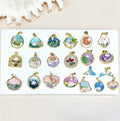 French Style Monet Garden Charms Enamel Oil Painting Pendant with Freshwater Pearl Bezel Setting Fish Tail Women's Gift