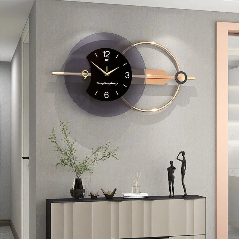 79X39CM Wholesale  Nordic Large Metal Wall Clock Modern Luxury Silent Quartz Home Decorative Watch DDP Dropshipping RoHS WEEE