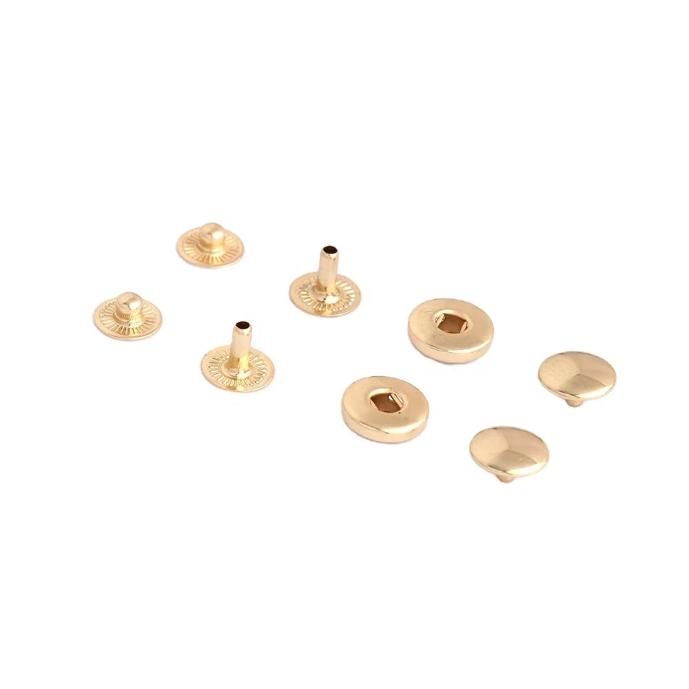 Brass Snap Button Custom Made Brand Logo Engraved Gold Metal Copper Jeans Buttons and Rivets for Uniforms Shirt