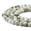 Wholesale Natural African White Opal Dendritic Green Agate Gemstone 6mm 8mm 10mm Round Stone Beads for Jewelry Making