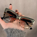 Men Women Fashion Thick Frame Sunglasses Personality Exaggerated Seaside Holiday Retro Cat Eye Glasses (KSG164)
