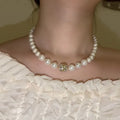 Summer Luxury Pearl Necklace for Women Rhinestone Magnetic Suction Ball for Weddings Parties Engagements Fashion Jewelry Summer