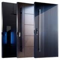 Guangdong Yohome Top Quality Villa Main Door Design Large Entrance Door Black Luxury Front Doors for Houses Modern