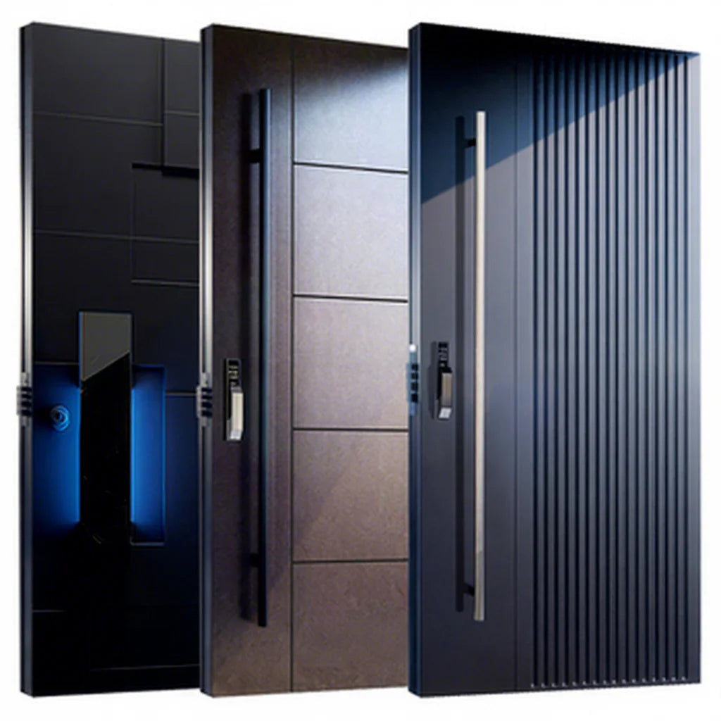 Guangdong Yohome Top Quality Villa Main Door Design Large Entrance Door Black Luxury Front Doors for Houses Modern