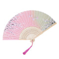 FAREA Hot Sale Ancient Style Bamboo Japanese Folding Fan Wedding Handheld Fan Fabric Hand Fans Decorated With Tassel