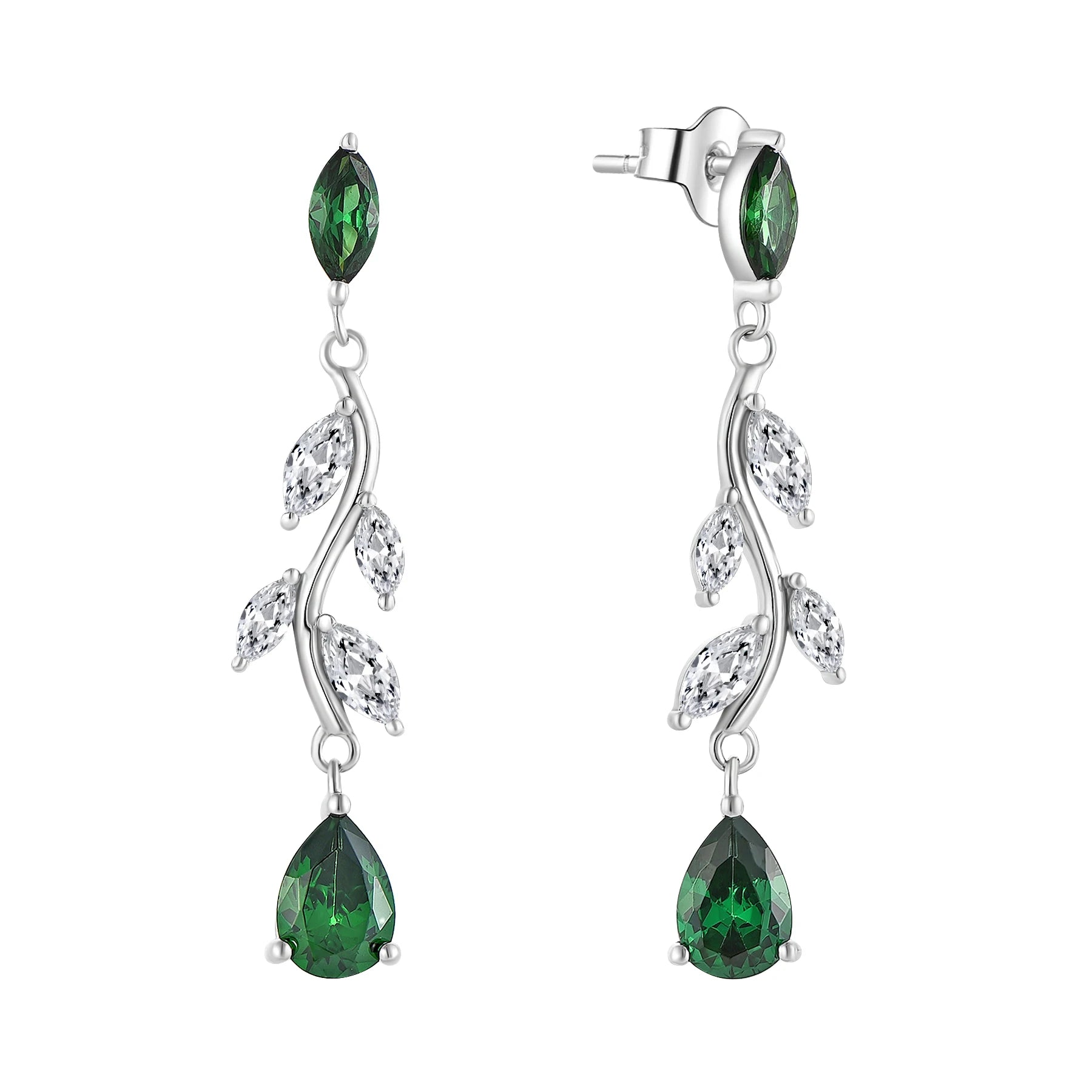 QX CUSTOM OEM Zircon Fine Jewelry Luxury 925 Sterling Silver Drop Stud Earring for Women