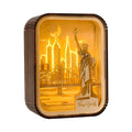 Home Decor Luxury Custom City Landscape Wood Frames LED Night Light Wooden Lighting Desk Lamp 3D Nightlight Christmas Gift Items
