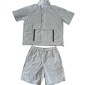 Men Fashion Pullover Blank Shirt Pocket Two Piece Mens Summer Blank Short  Windbreaker Sets Shirt and Cargo Shorts for Men