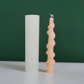 B-3123 Spiral Rod Wax Silicone Mold Korean Style Rotary Lace Candle Silicone Mold