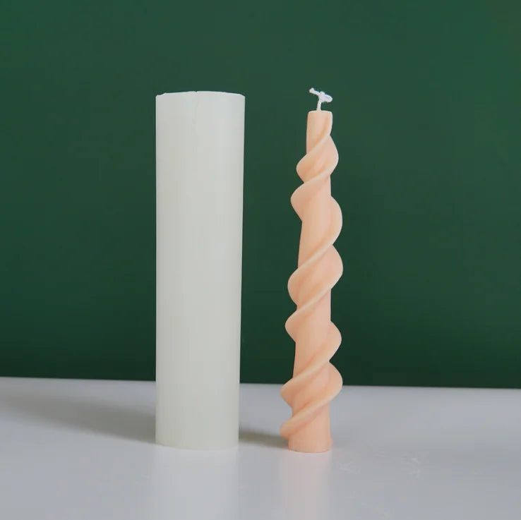 B-3123 Spiral Rod Wax Silicone Mold Korean Style Rotary Lace Candle Silicone Mold