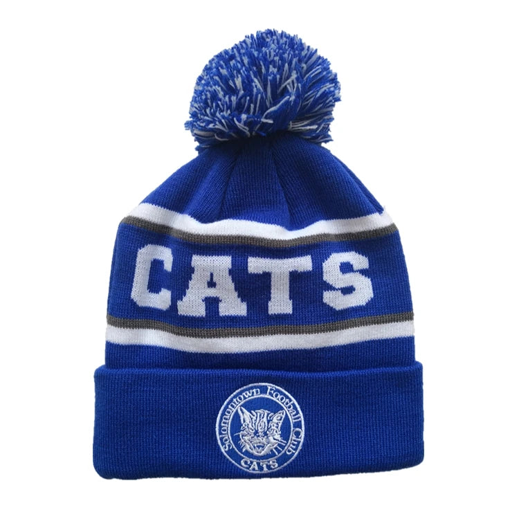100% Acrylic Custom Logo Winter Toque Knitted Hats Pom Beanie