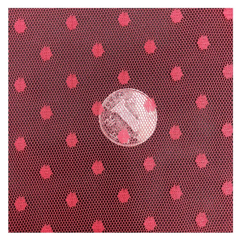 2024 New Design 100% Polyester Warp Knitting White Swiss Polka Dot Fabric Jacquard Tulle Mesh Net Fabrics for Children Dress