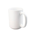Custom Sublimation White Ceramic Porcelain 15oz Coffee Mug Classic Design C-shaped Handle Logo Pattern 400ml Customizable
