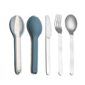 Portable Stainless Steel Cutlery Set of 4 pcs Reusable Silverware Utensils Outdoor Gift for Camping Travel Flatware Case