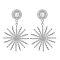 Crystal Sunflower Drop Earrings for Women Charms Pearl Statement Earring Jewelry Christmas Girl Gift